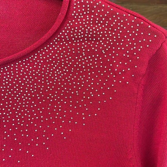Calvin Klein Gold Stud Embellished Sweater in Red - Picture 5 of 14